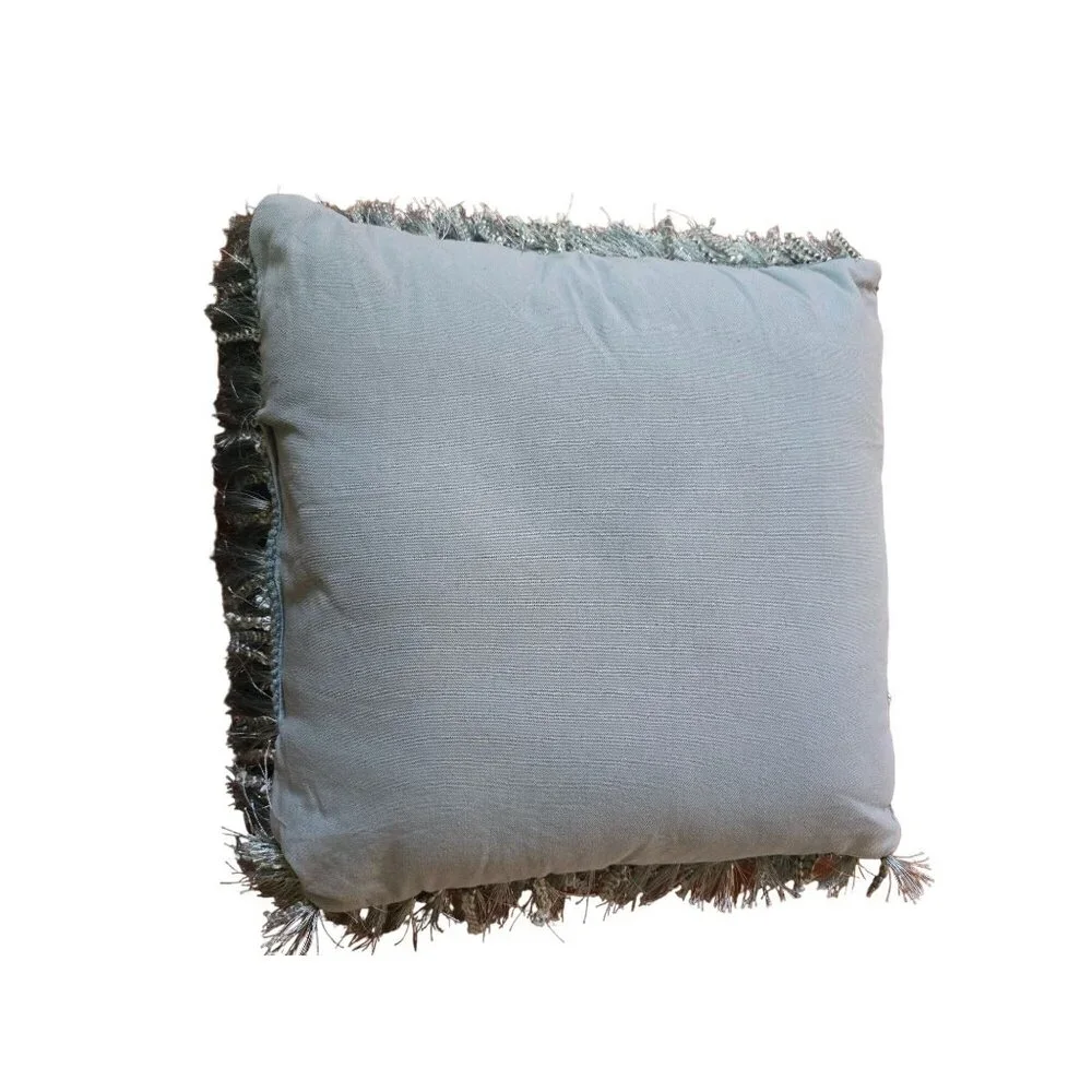 Fluffy Light Blue Shaggy‎ Throw Pillow 20x20